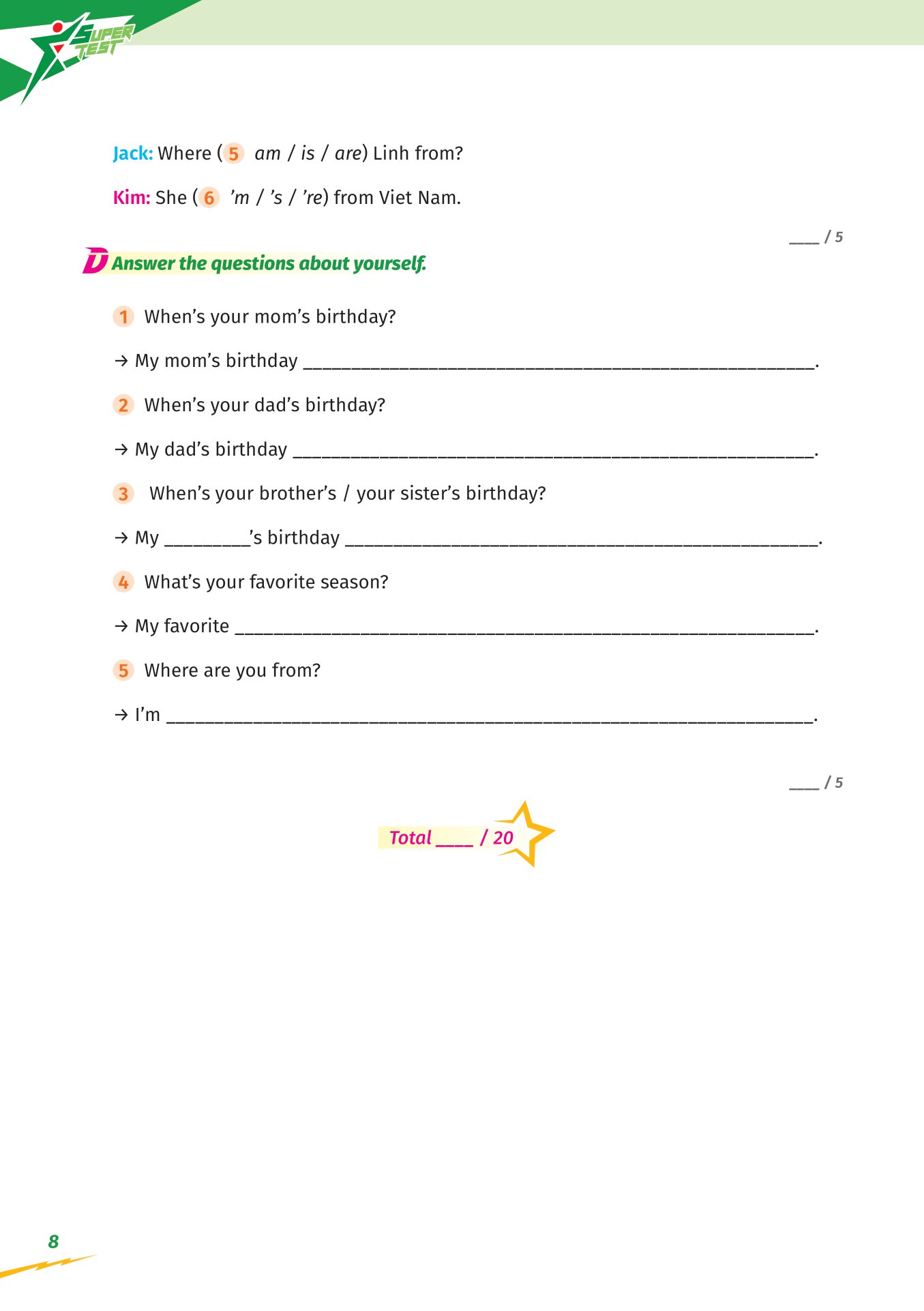 Super Test - Đề Kiểm Tra Nhanh Tiếng Anh Cho Học Sinh Lớp 4_MEGA