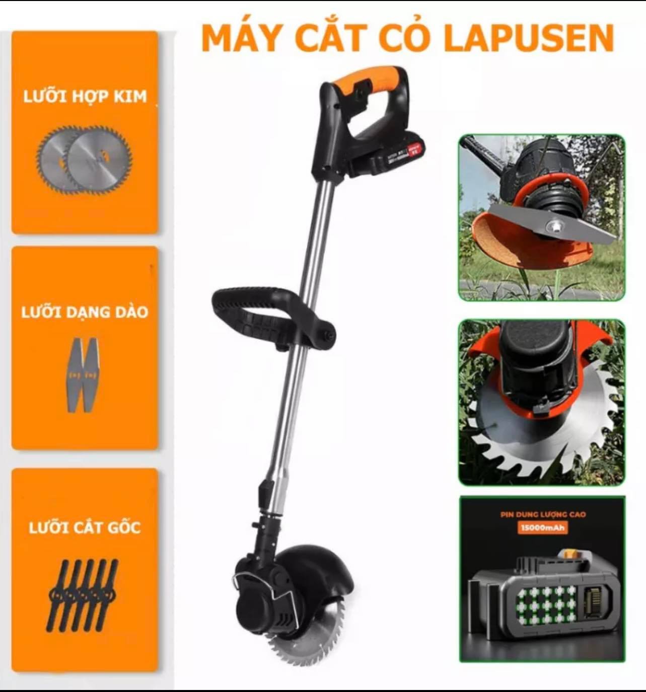 Máy cắt cỏ MÁY CẮT CỎ PIN - SIÊU KHỎE pin cực khủng (bảo hành 1
