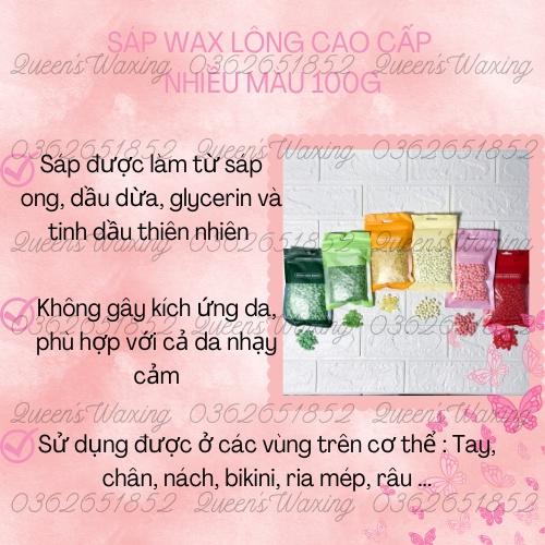 100g sáp wax lông dạng hạt đậu Hard Wax Beans + tặng kèm que gỗ