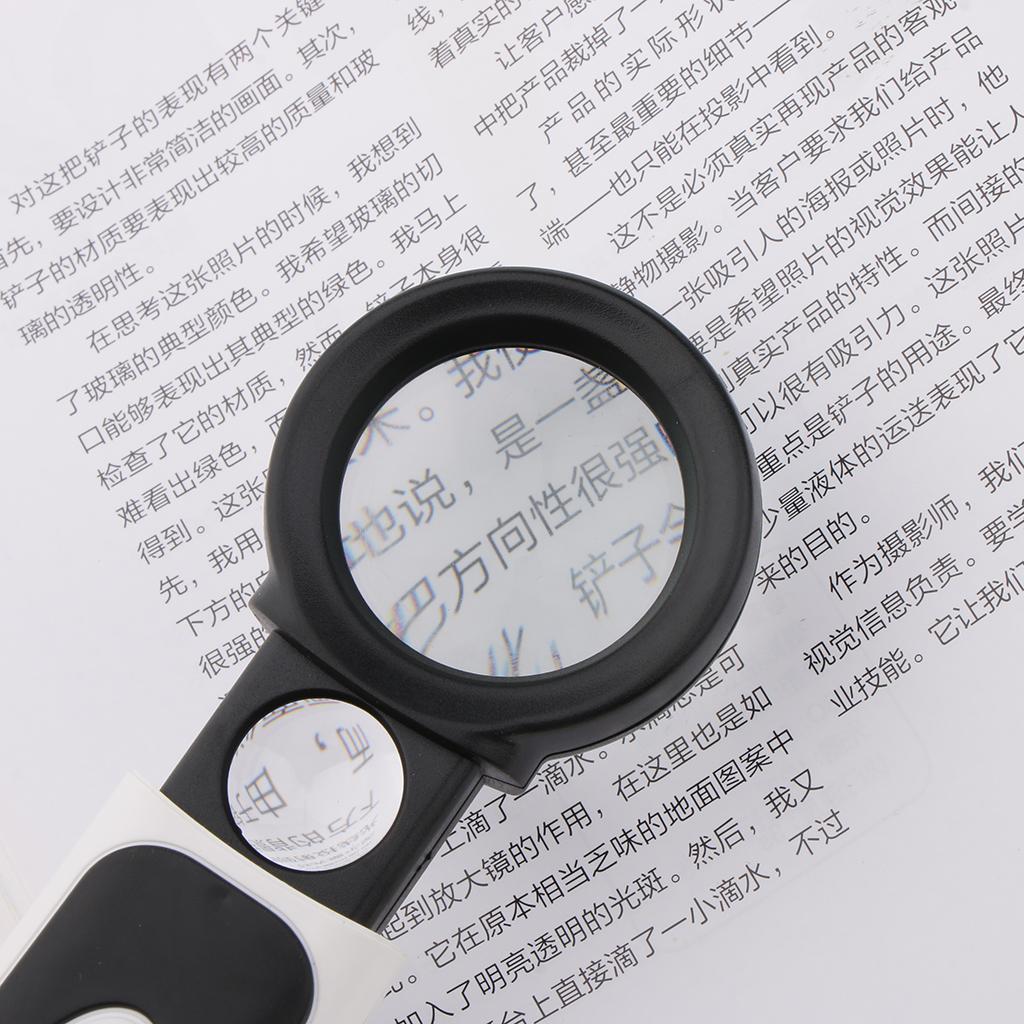 Illuminated LED Handheld Magnifying Glass Reading Jewelry