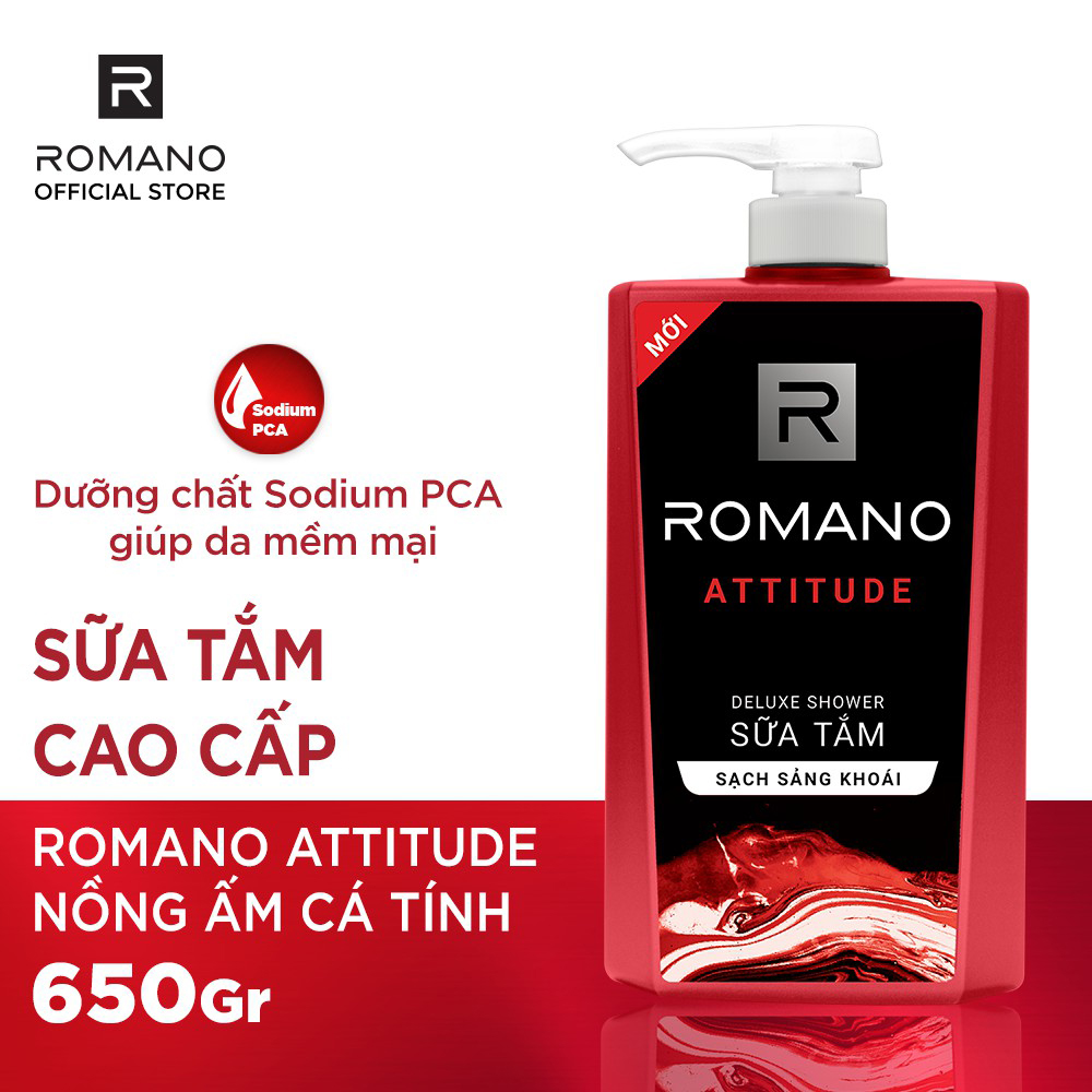 Sữa tắm cao cấp Romano Attitude nồng ấm cá tính phiên bản Deluxe sạch sảng khoái 180gr