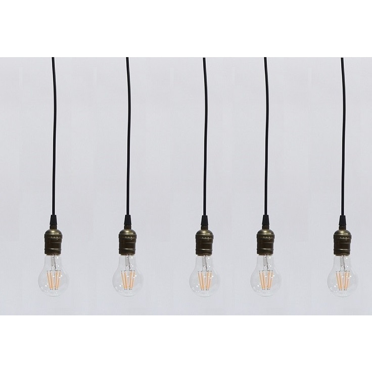 Bộ 5 dây đèn thả cổ điển Vintage bóng led Edison A60 6W