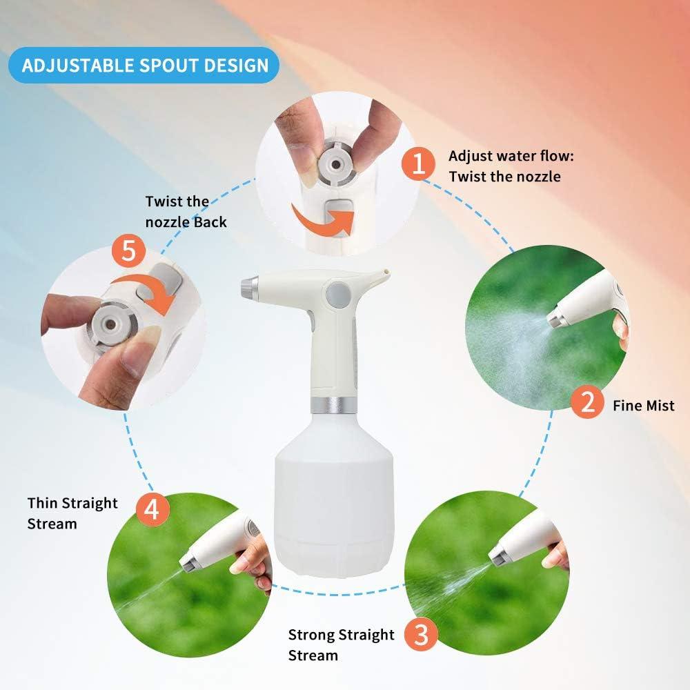 1L Tưới nước, bình xịt thực vật, bình xịt điện với vòi phun có thể điều chỉnh để làm vườn, làm sạch gia đình, rượu, cây trong nhà/ngoài trời