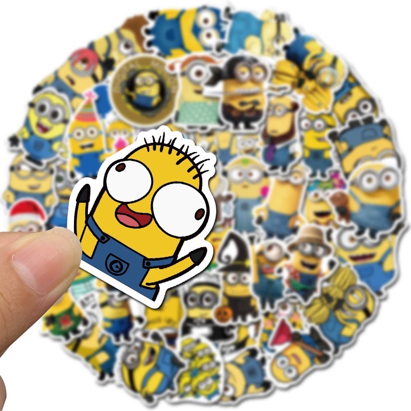 Bộ 50 Sticker Chống Thấm Nước Hình Minion