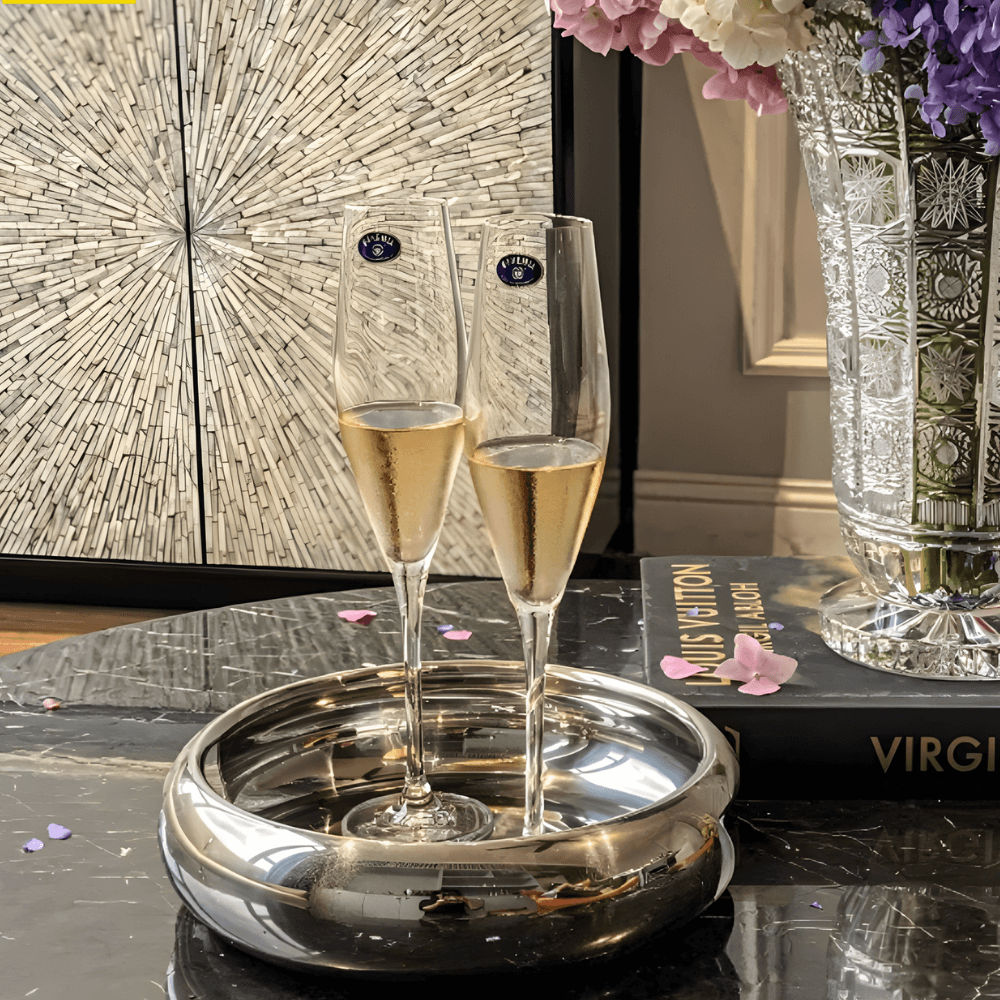 Set 6 ly champagne Loxia 210ml Crystal Bohemia hàng chính hãng