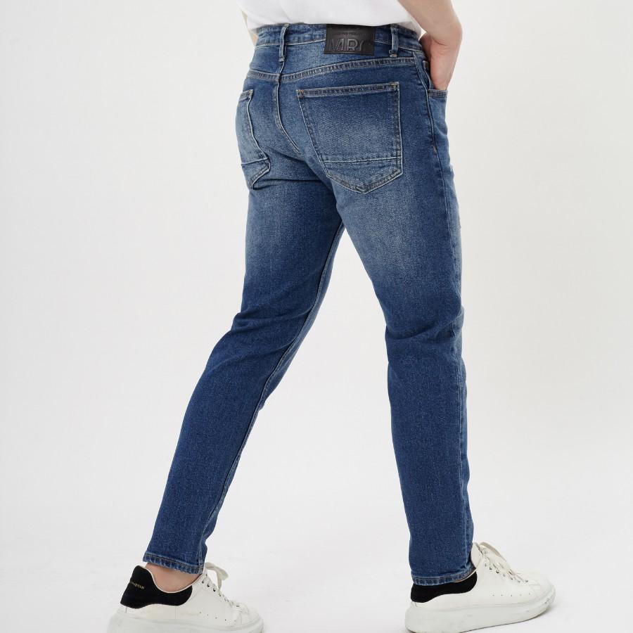 Quần jean dài nam cao cấp xanh denim MRC 0173 chất cotton cao cấp, form ôm vừa vặn, tôn dáng, trẻ trung - CUONG STORE