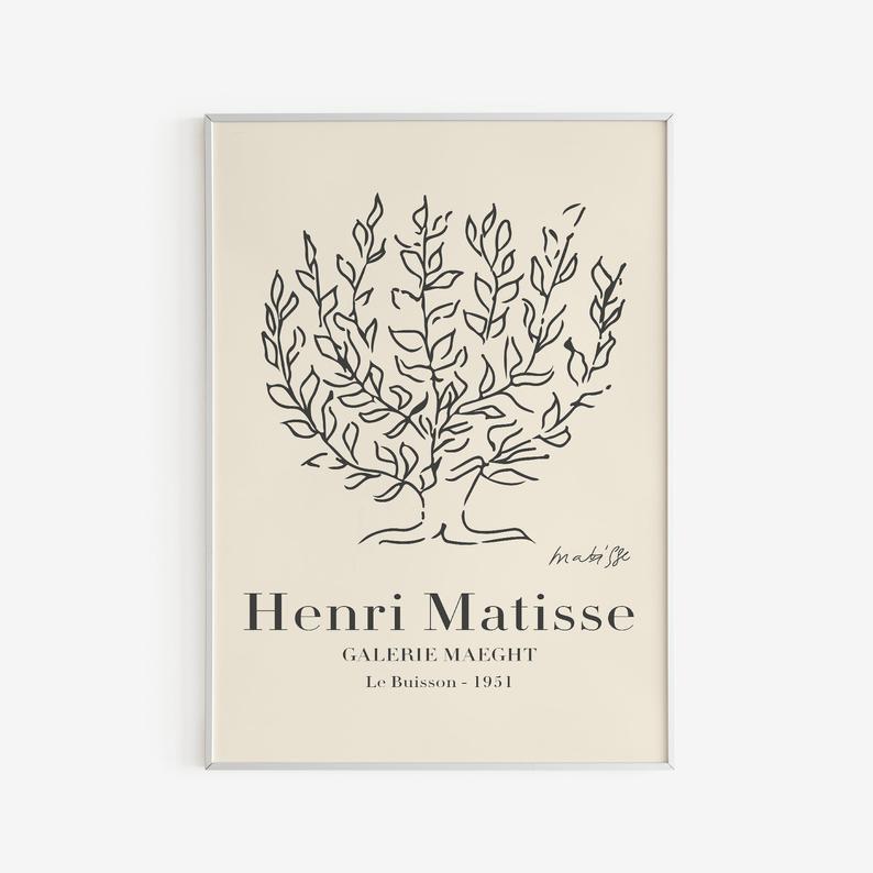 Tranh Canvas Cao Cấp | Tranh Matisse Tree Exhibition Poster, Matisse Poster, Printable Wall Art, Abstract Art Print