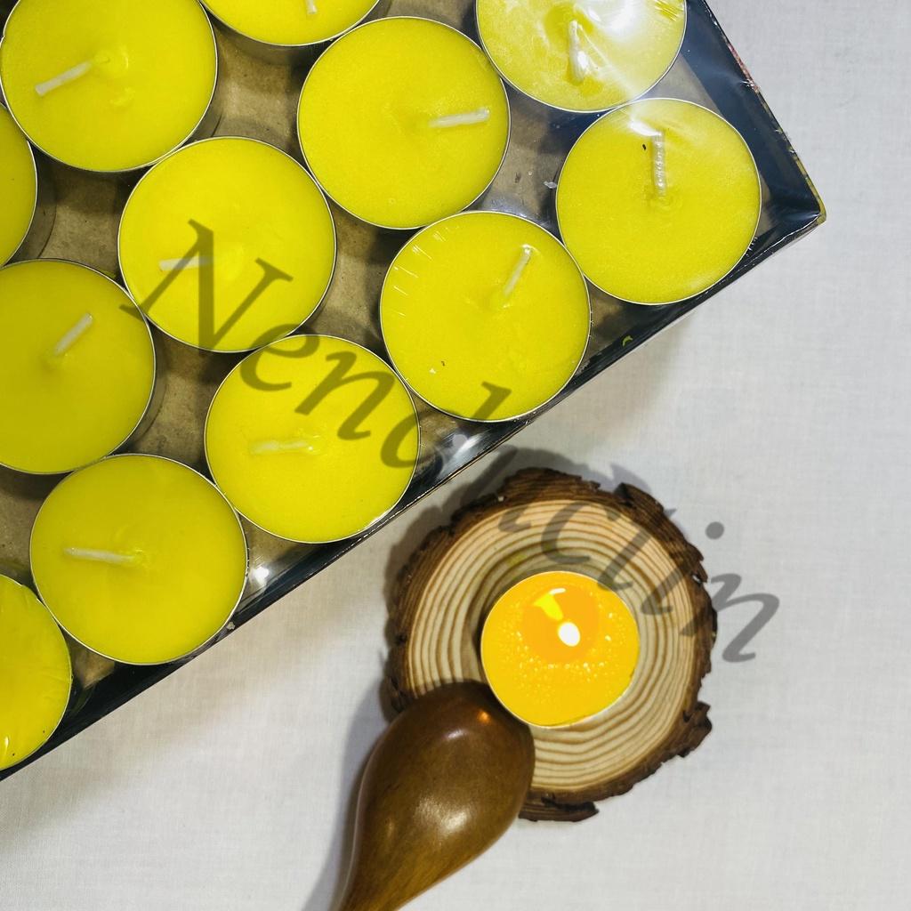 Hộp nến bơ 100 viên Tealight cao cấp không khói không mùi an toàn cho người sử dụng