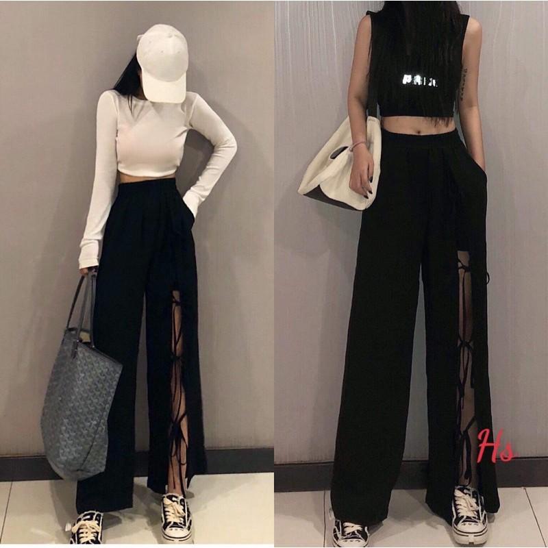 Quần xuông đan dây 1 bên chân HS38