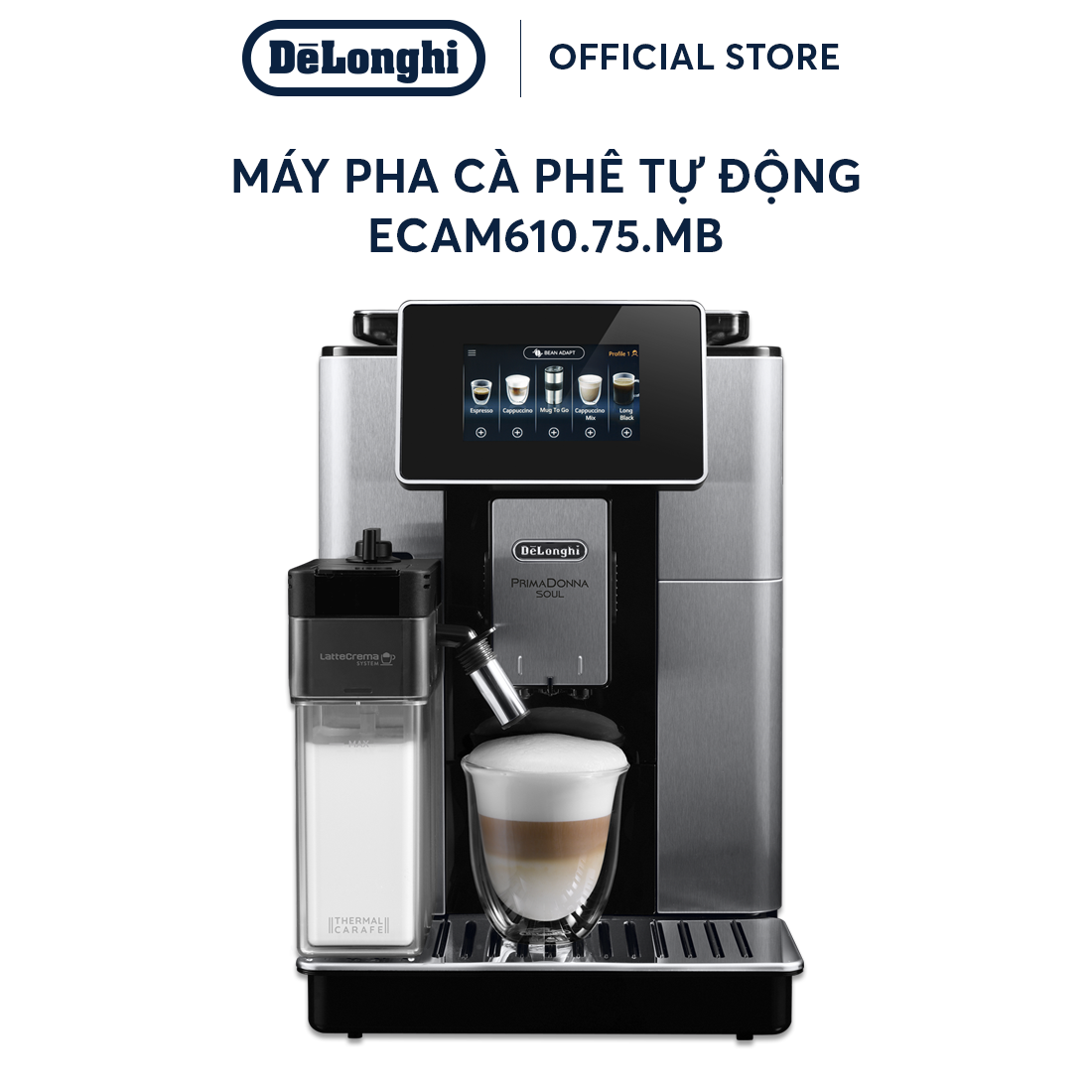 [Hàng chính hãng] Máy pha cà phê tự động DeLonghi PrimaDonna Soul ECAM610.75.MB