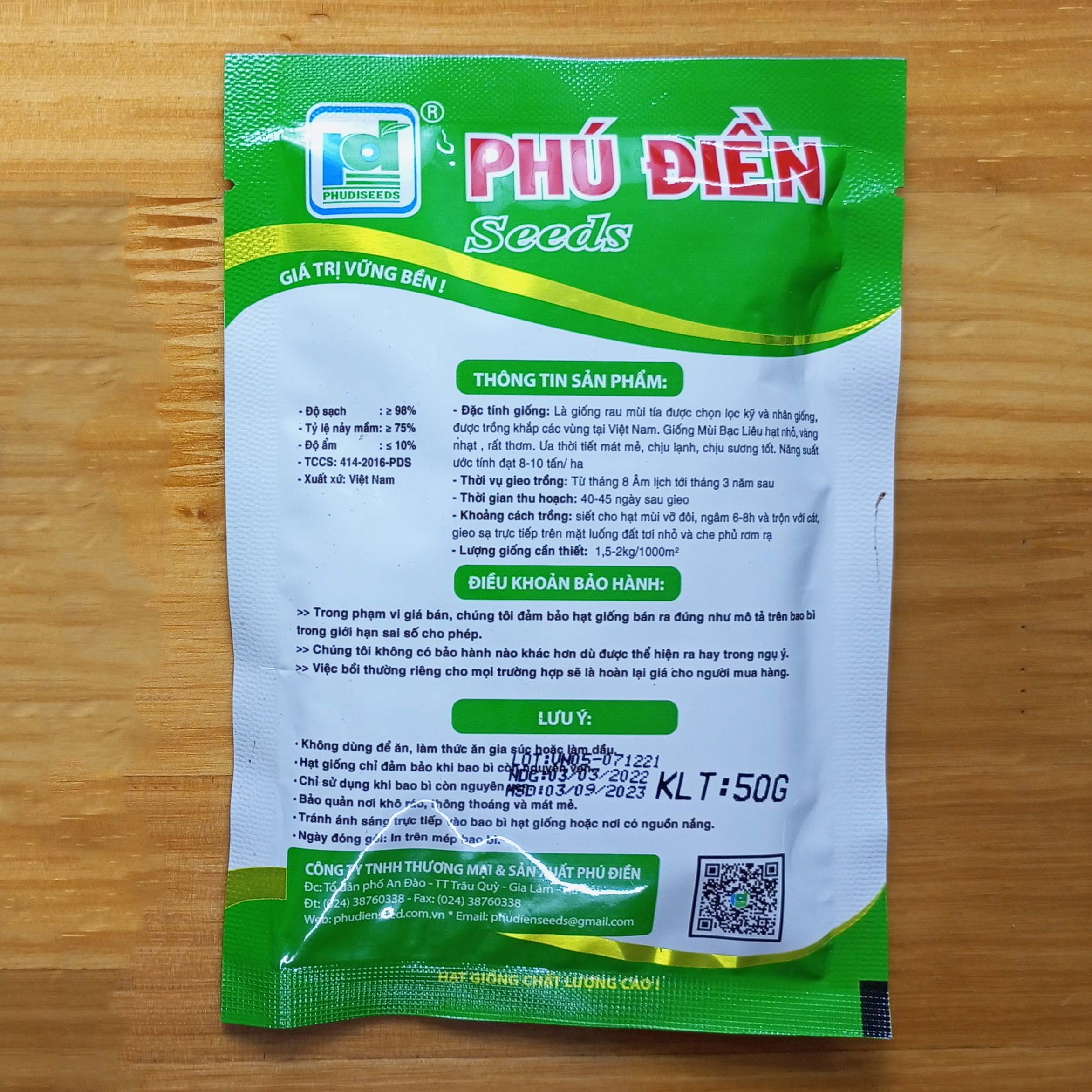 Hạt giống ngò bạc liêu 50gr -mùi ta, ngò rí, rau mùi - trồng quanh năm, dễ trồng -Nhà Nông Việt