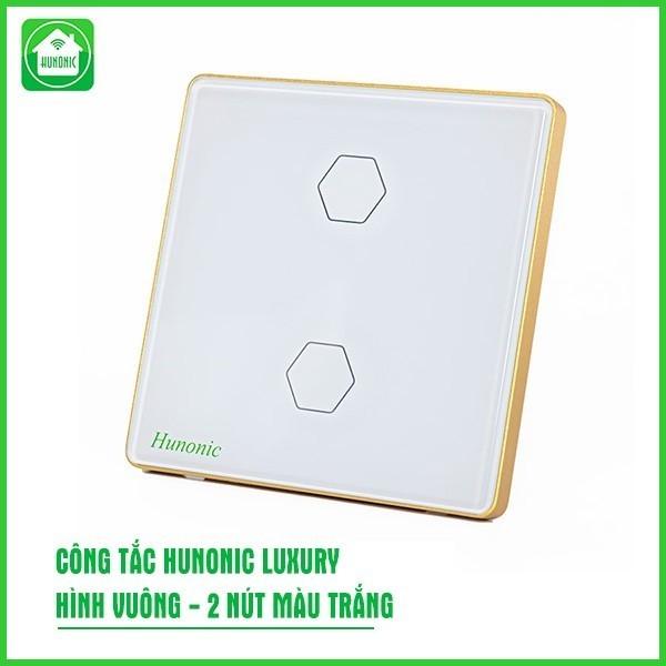 Công Tắc Cảm Ứng Hunonic Luxury Hình Vuông, Điều Khiển Từ Xa Bằng Điện Thoại