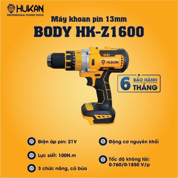 MÁY KHOAN PIN 100NM HK-Z1600 HUKAN (2 PIN+ 1 SẠC ) - HÀNG CHÍNH HÃNG