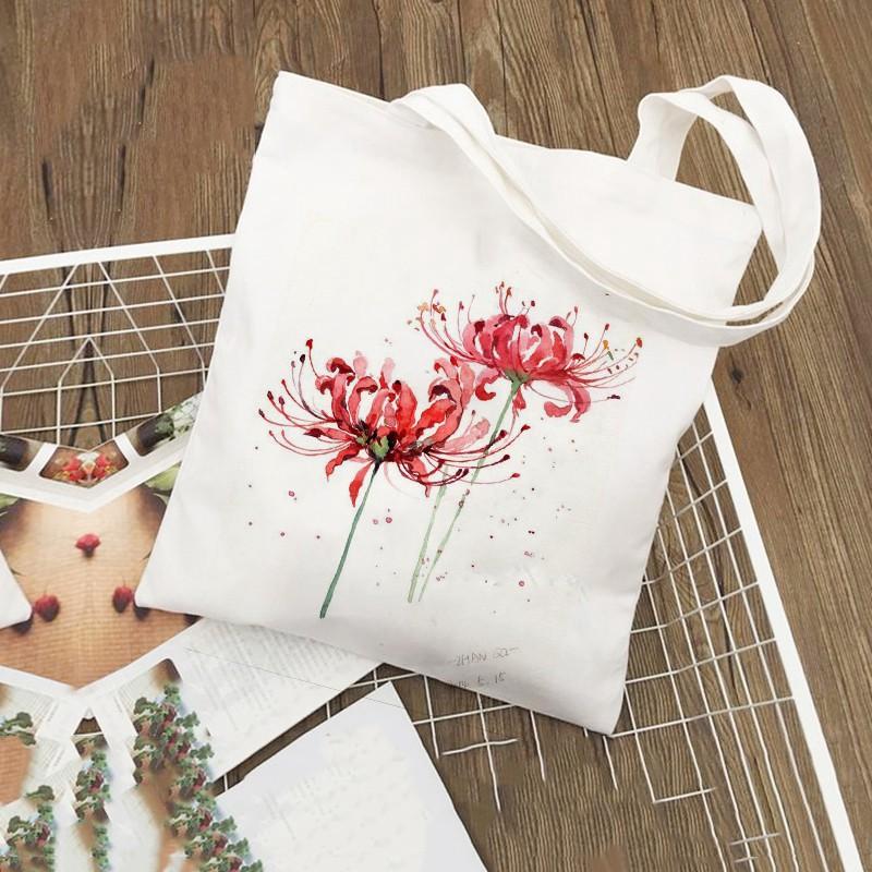 TÚI TOTE VẢI BỐ ĐEO VAI CANVAS HOA BỈ NGẠNT6 PHONG CÁCH AOMI