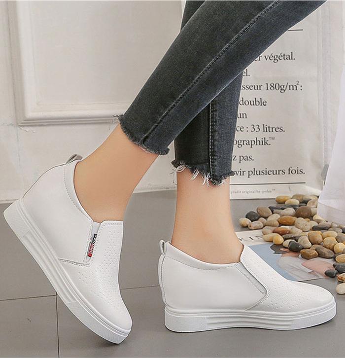 Giày Sneaker Nữ Độn Đế 6cm Mã H24 Ảnh Thật