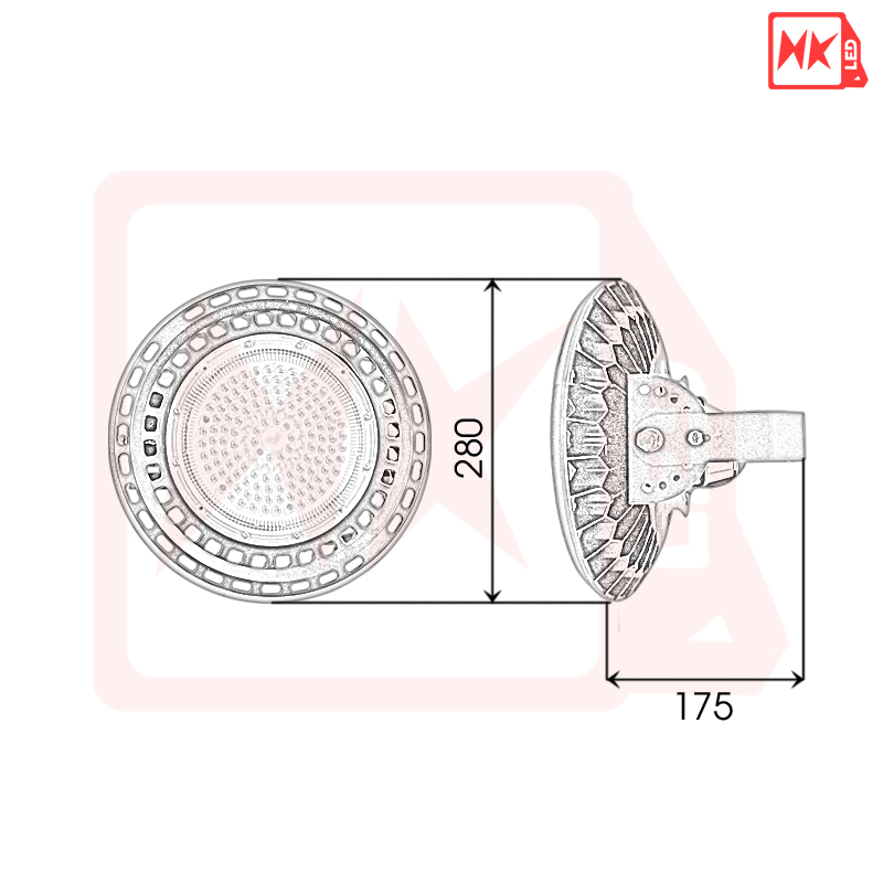 HKLED - Đèn nhà thi đấu, nhà xưởng UFO 100W - DNXU100