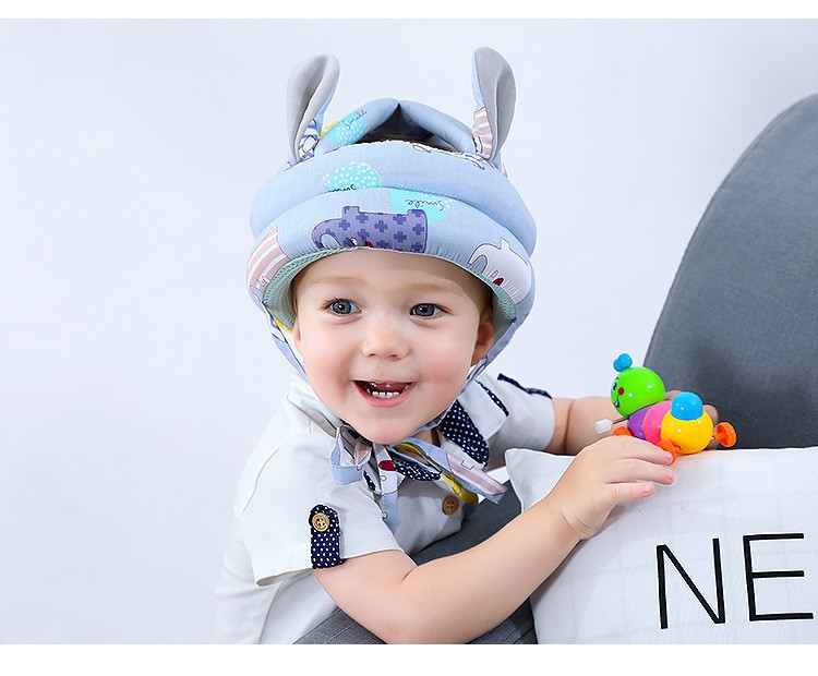 Mũ nón bảo hiểm bảo vệ đầu cho bé tập đi chống va đập cho bé tùy ý chỉnh to nhỏ, vải bọc thoáng khí