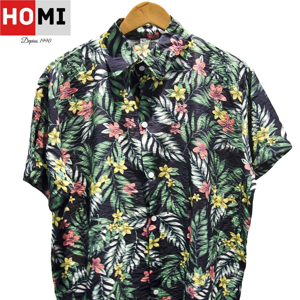 ÁO SƠ MI HỌA TIẾT LÁ