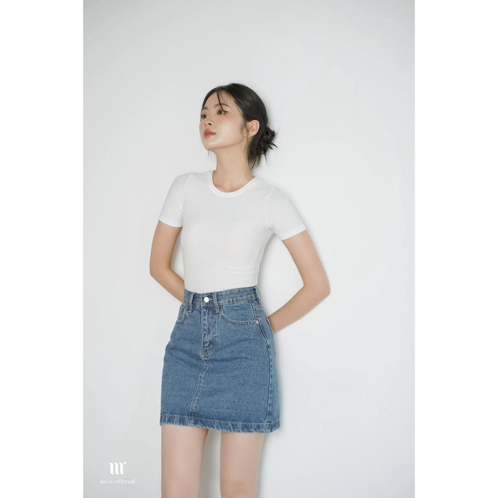 Chân váy nữ Méo shop chân váy jean ôm dáng chữ A 3881