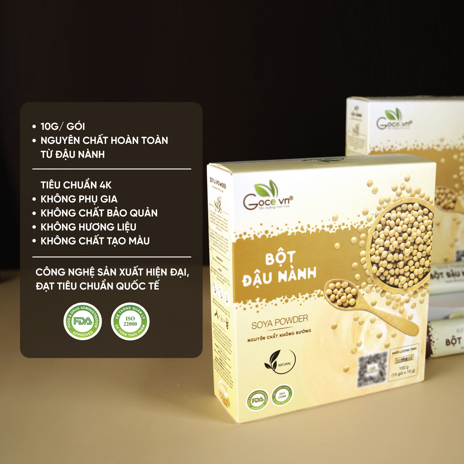 Bột đậu nành nguyên chất Goce – 150g (15 gói x 10g) ST