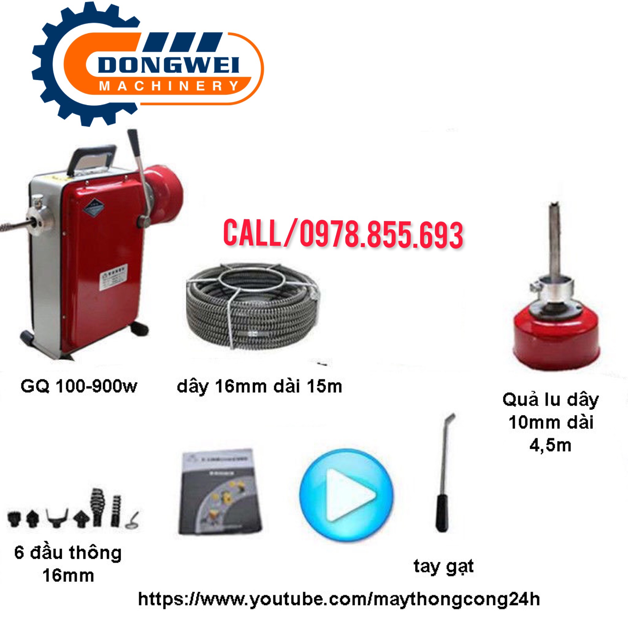 Máy thông cống gq100_công suất 900w