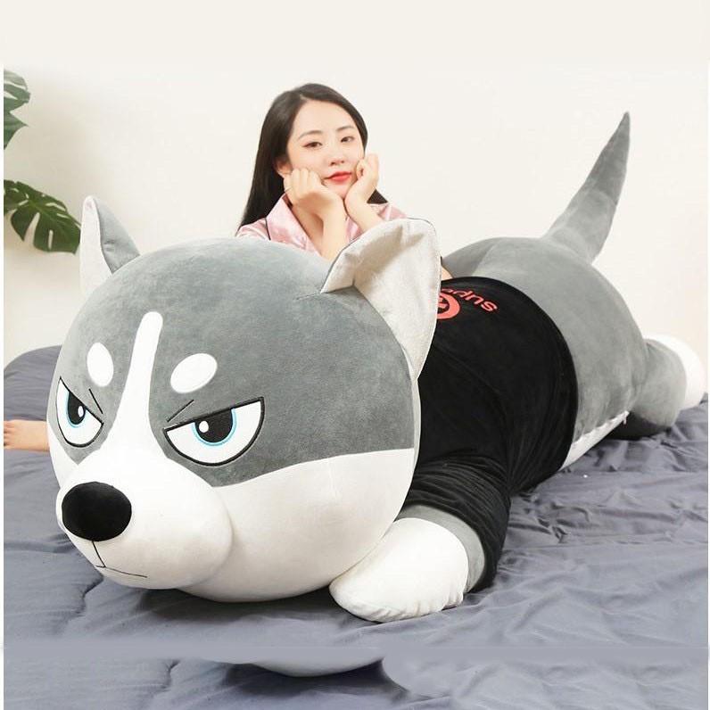 Chó Husky Nhồi Bông Mặt Ngáo Siêu Đẹp, Cute - Qùa tặng Gấu Bông Dễ Thương GB11 - 98manhquanks
