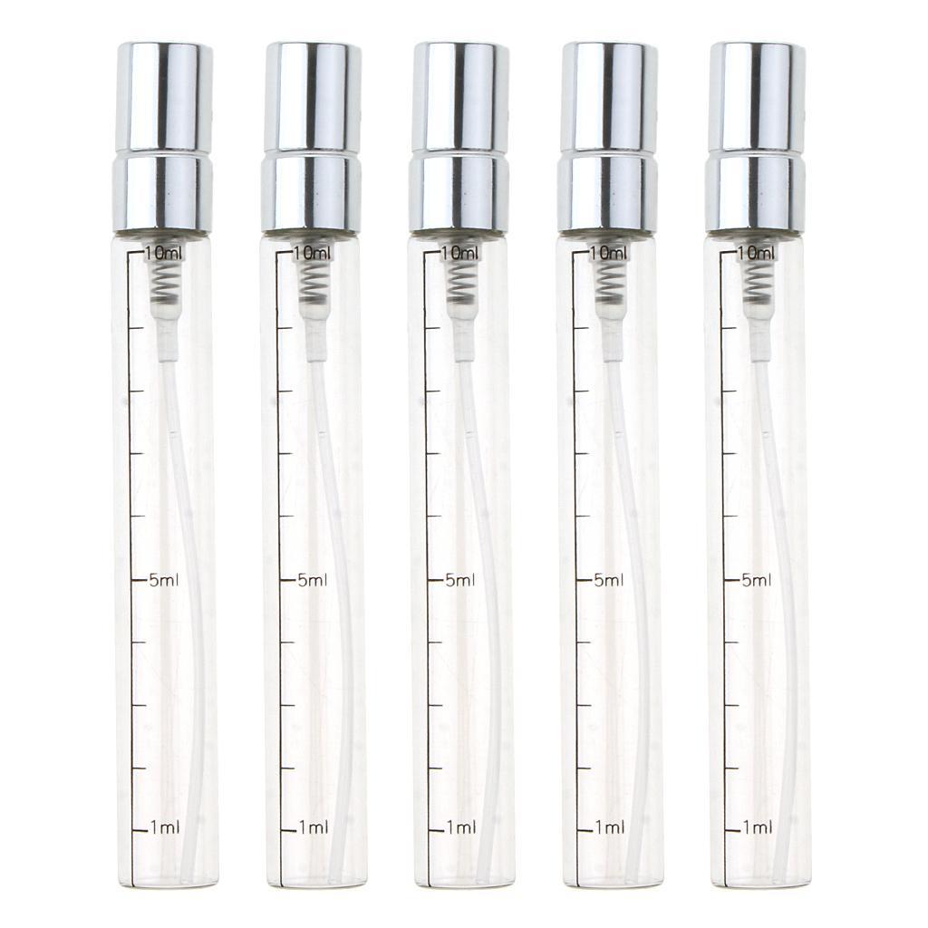 5x Empty  Aftershave Spray Bottles Refillable  Sprayer 10ml Gold
