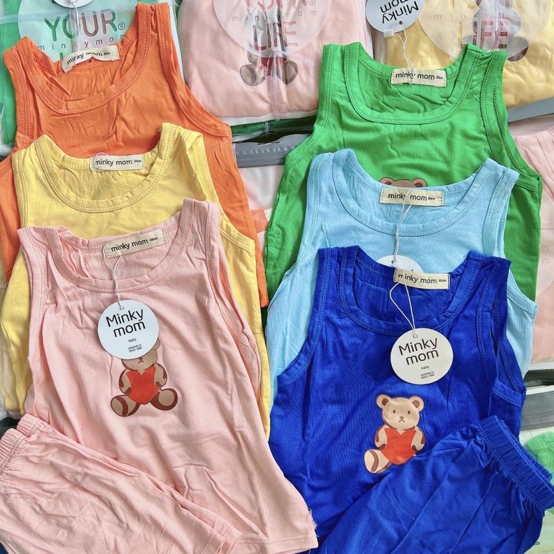bộ ba lỗi minky mom thun lạnh dành cho bé trai và bé gái 5-18kg