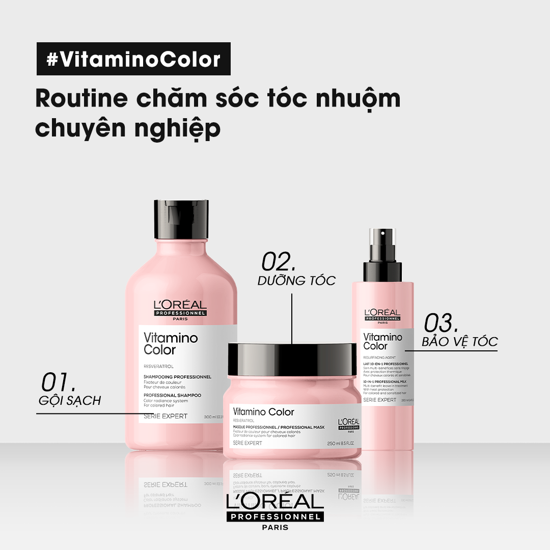 Dầu gội chăm sóc tóc nhuộm L'oreal Serie Expert Vitamino color radiance shampoo 