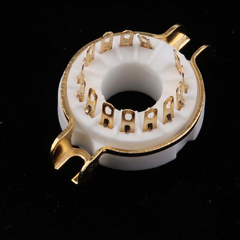 Gold Plated Ceramic 14 Pin PCB Mounting Tube Socket for PCB Board