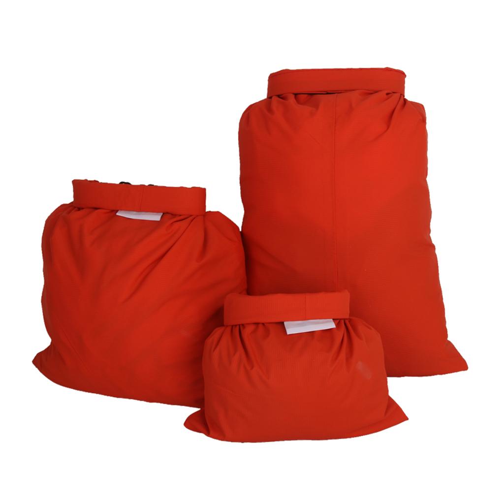 3Pcs Waterproof Dry Storage Bag Pouch Canoeing Rafting Camping Orange