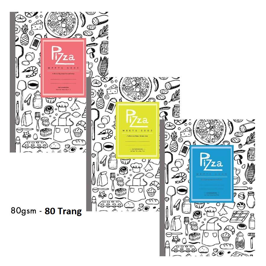 Vở kẻ ngang B5 Futurebook - Pizza 80 trang,