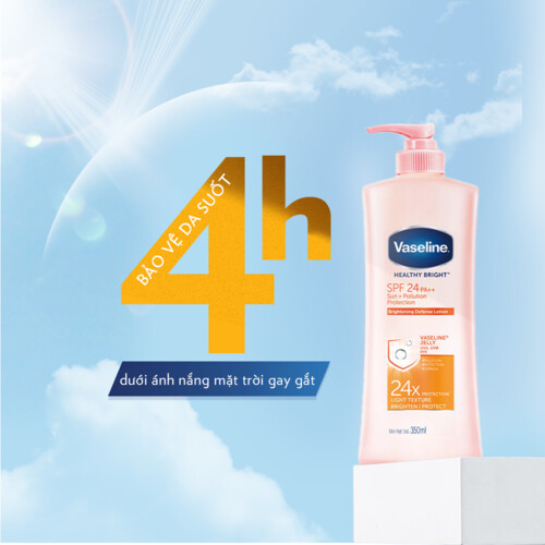 Sữa Dưỡng Thể 350Ml Vaseline Dưỡng Ẩm Sáng Da Chống Nắng Spf24Pa++ Sun + Pollution Protection Bảo Vệ Da Tới 4H Với Spf 24 Pa++