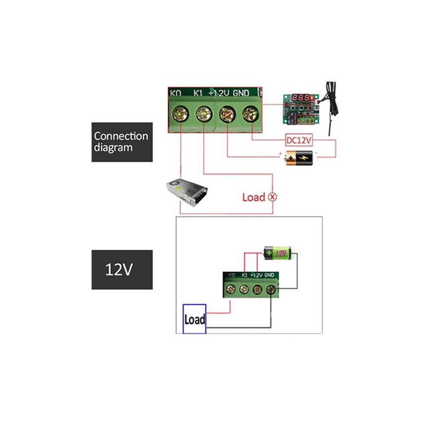 Mạch Cảm Biến Kiểm Soát Nhiệt Độ Ấp Trứng W1209 Relay 12VDC XH-W1209