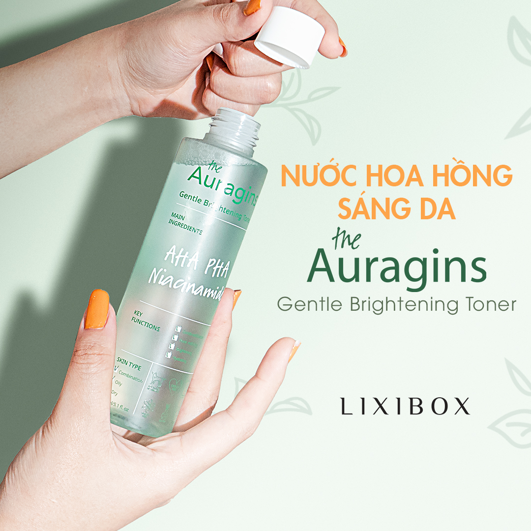 Nước hoa hồng sáng da, ngừa mụn AHA PHA The Auragins Gentle Brightening Toner 150ml