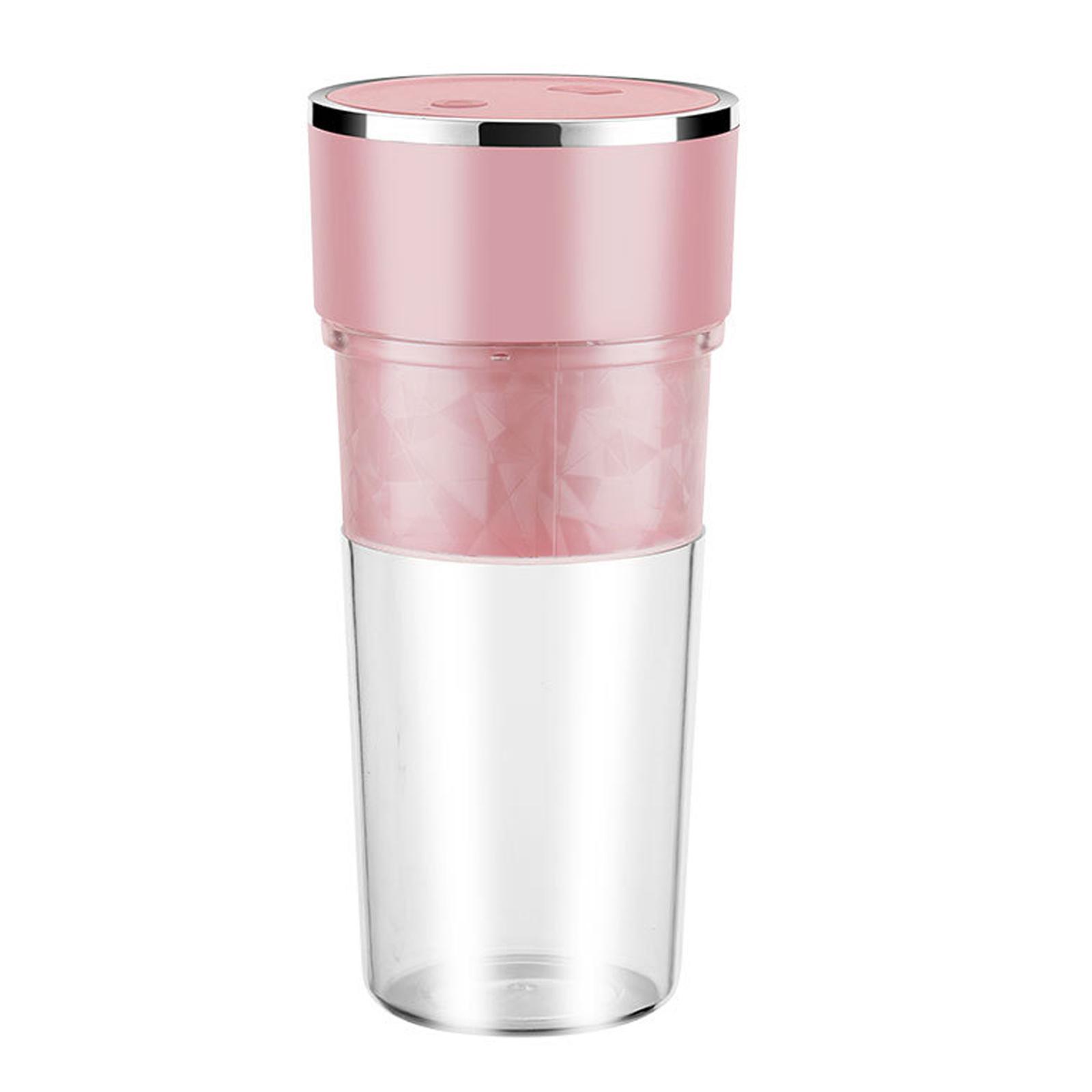 Portable Blender Jucie Fruit Blender Breakfast Drinkware Cup for Travel Pink