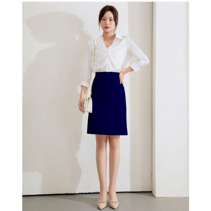Chân Váy Chữ A nhẹ có 2 túi chéo thời trang nữ
