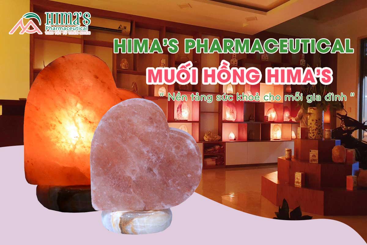 Đèn Đá Muối Hình Trái Tim Đế Cẩm Thạch