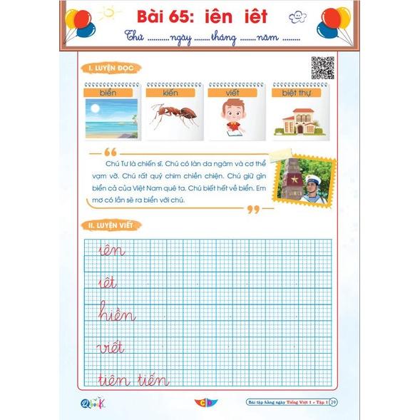 Sách - Combo Bài Tập Hằng Ngày Toán và Tiếng Việt lớp 1 - Cánh Diều - Tập 1