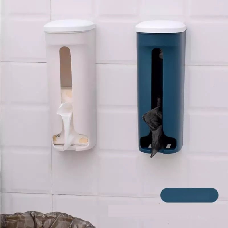 Kệ Hộp đựng Túi Nilong Dán Tường - Giá treo nhà bếp đựng túi tái sử dụng, Túi rác giấy vệ sinh 31x10x10cm tặng kèm dán tủ lạnh ngẫu nhiên
