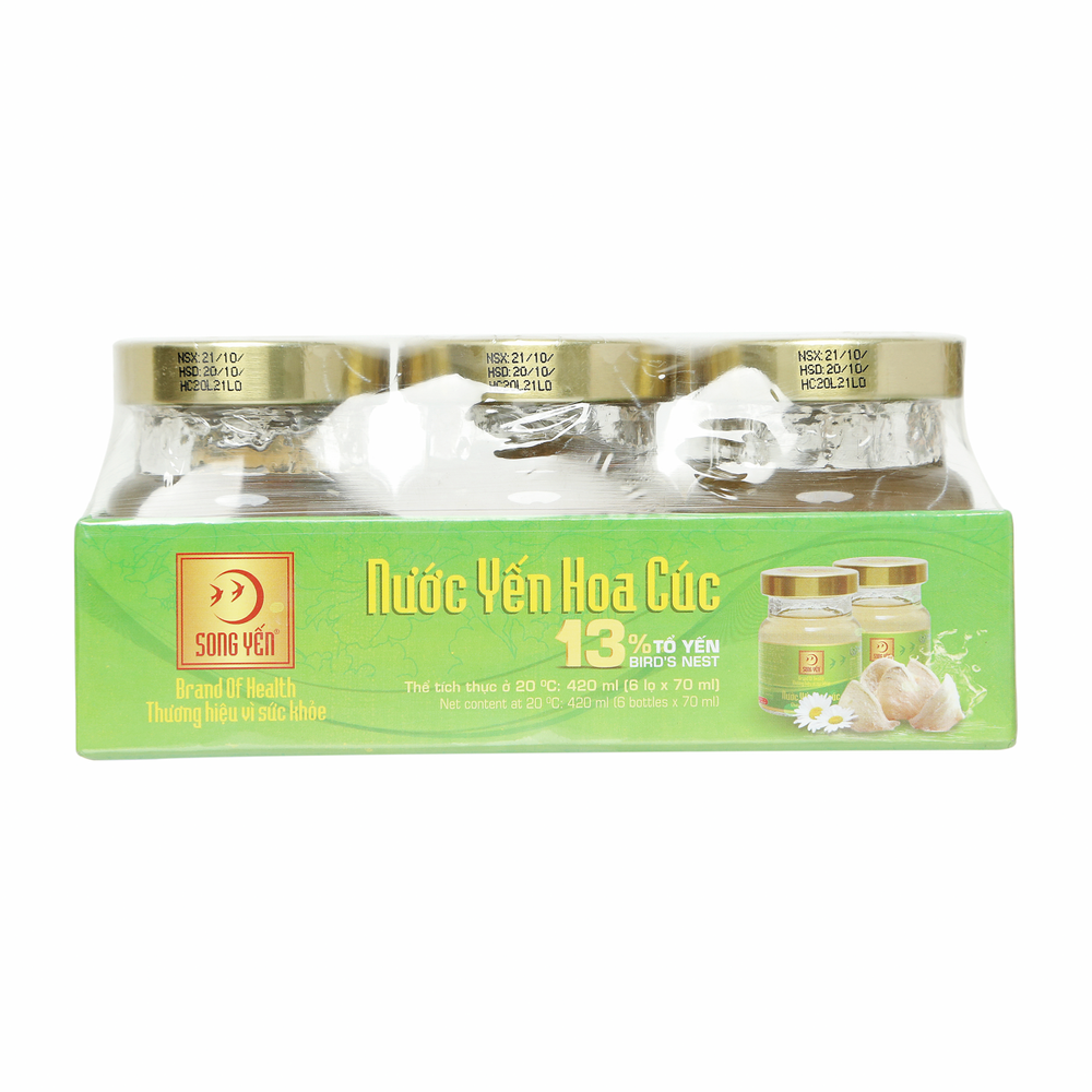 Hộp 6 Lọ Nước Yến Song Yến Hoa Cúc 70ML