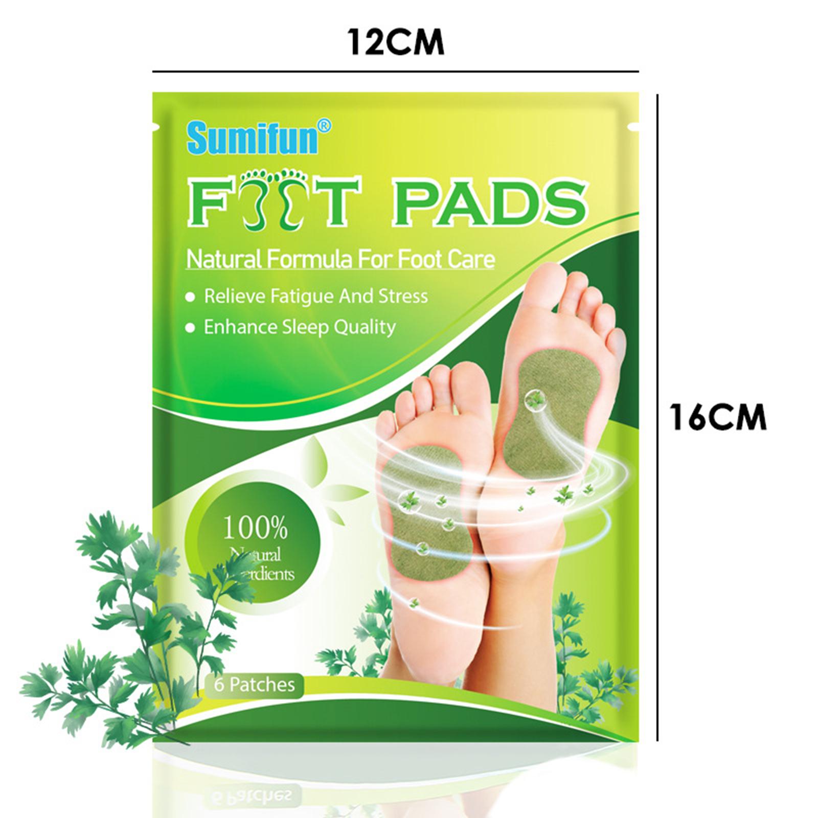 Sumifun 6 Patches Wormwood Foot Patch Moxibustion Stickers Relief Fatigue And Stress Foot Pads