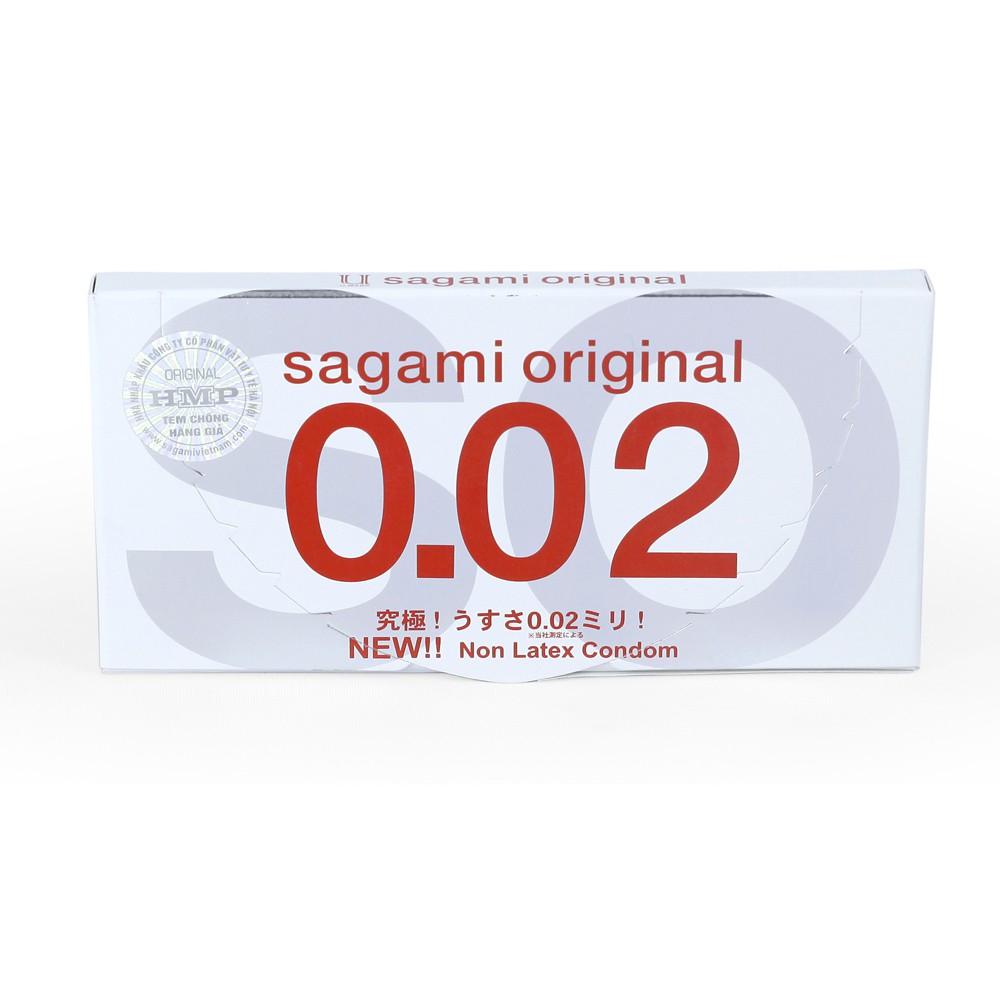 Combo 2 hộp bao cao su Sagami 002 - Siêu mỏng - Non Latex - Hộp 2 chiếc