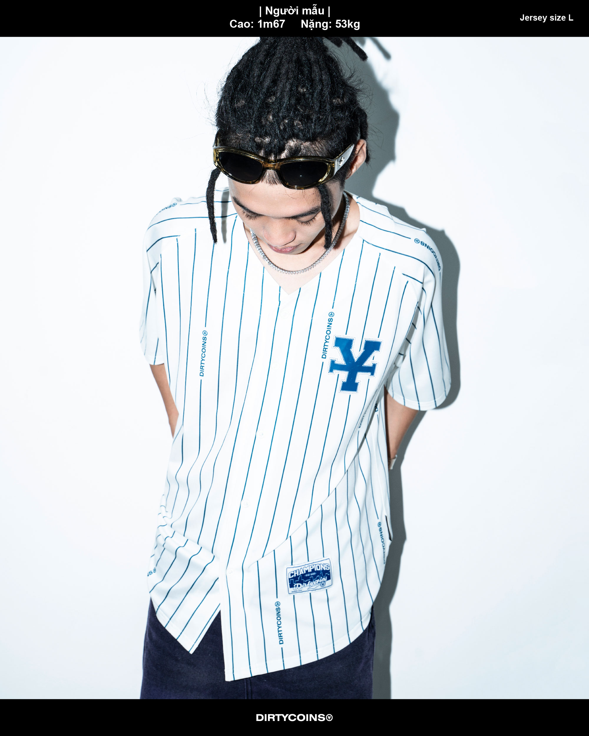 Áo Thun [Dirtycoins x B Ray] Striped Jersey Shirt - White