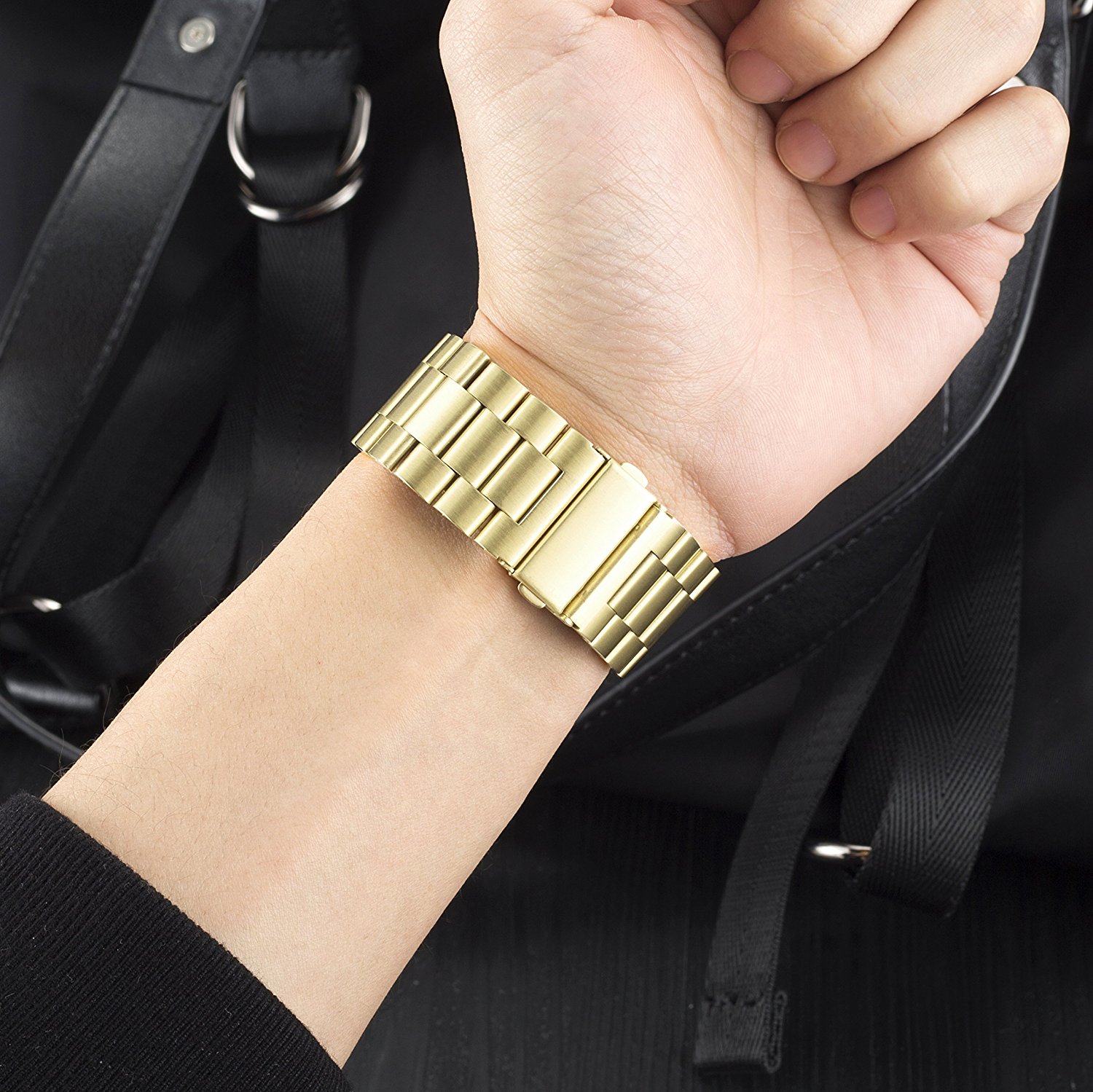 Dây đồng hồ cho Apple Watch, Dây Classic 3 mắt thép không gỉ cho đồng hồ Apple Watch