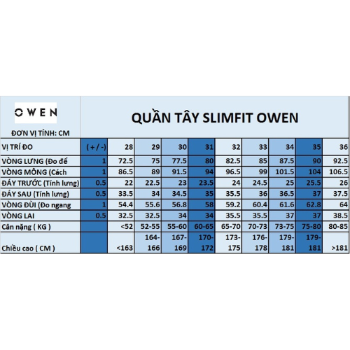 OWEN - Quần tây nam form slimfit màu Ghi melange nâu Kẻ nhuyễn/kẻ nhỏ/dobby/kẻ chìm TR Spandex QST220668