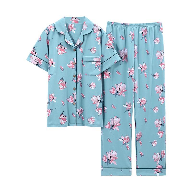 Bộ Pijama cộc tay nhẹ nhàng, sang trong, vải cotton 100% siêu thoáng mát, giặt máy thoải mái không bai, không xù lông