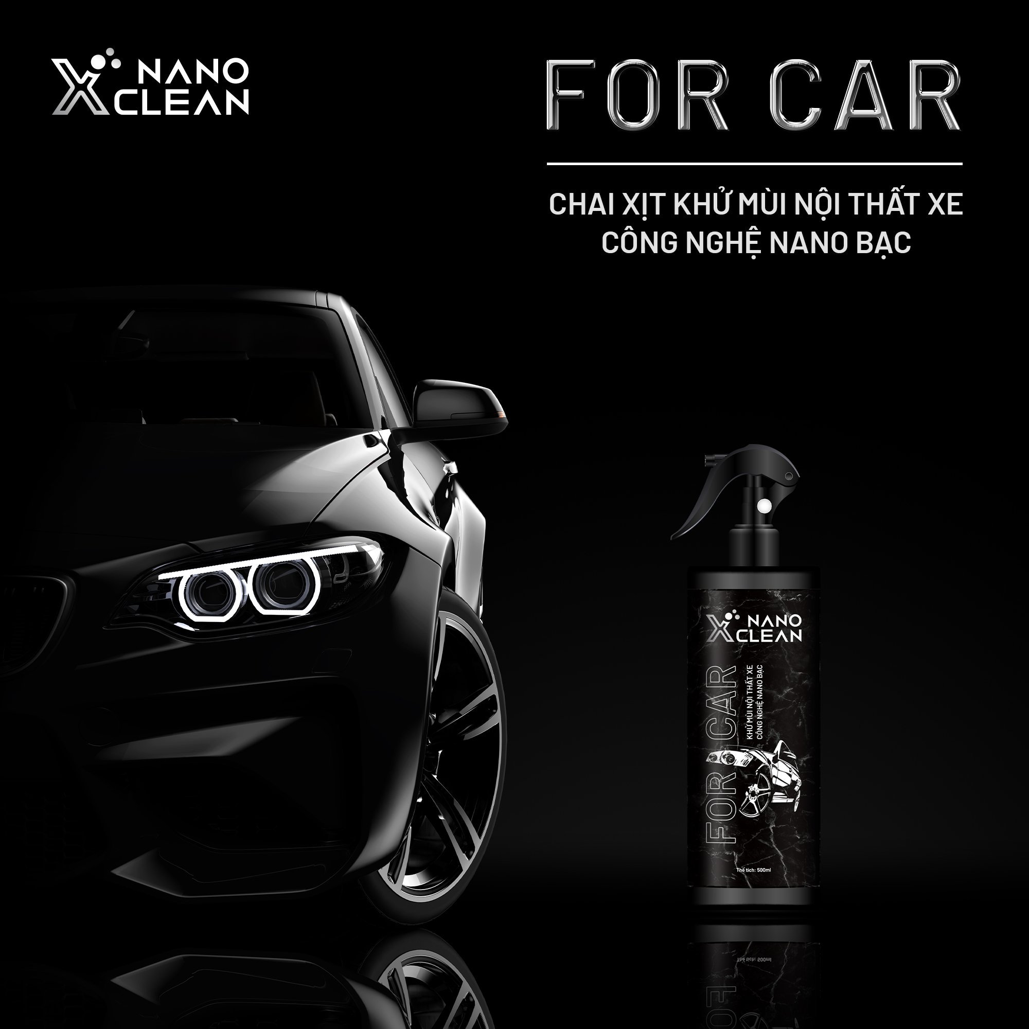 Hình ảnh Khử Mùi ô Tô, khử mùi xe hơi chai xịt diệt khuẩn khử mùi nano bạc Nano Xclean For Car AHT Corp - chăm sóc ô tô, vệ sinh và khử mùi nội thất, phụ kiện ô tô