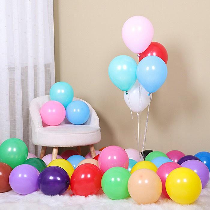 SET 100 BONG BÓNG CAO SU NHIỀU MÀU SẮC TRANG TRÍ TIỆC VÀ CÁC HOẠT ĐỘNG VUI CHƠI
