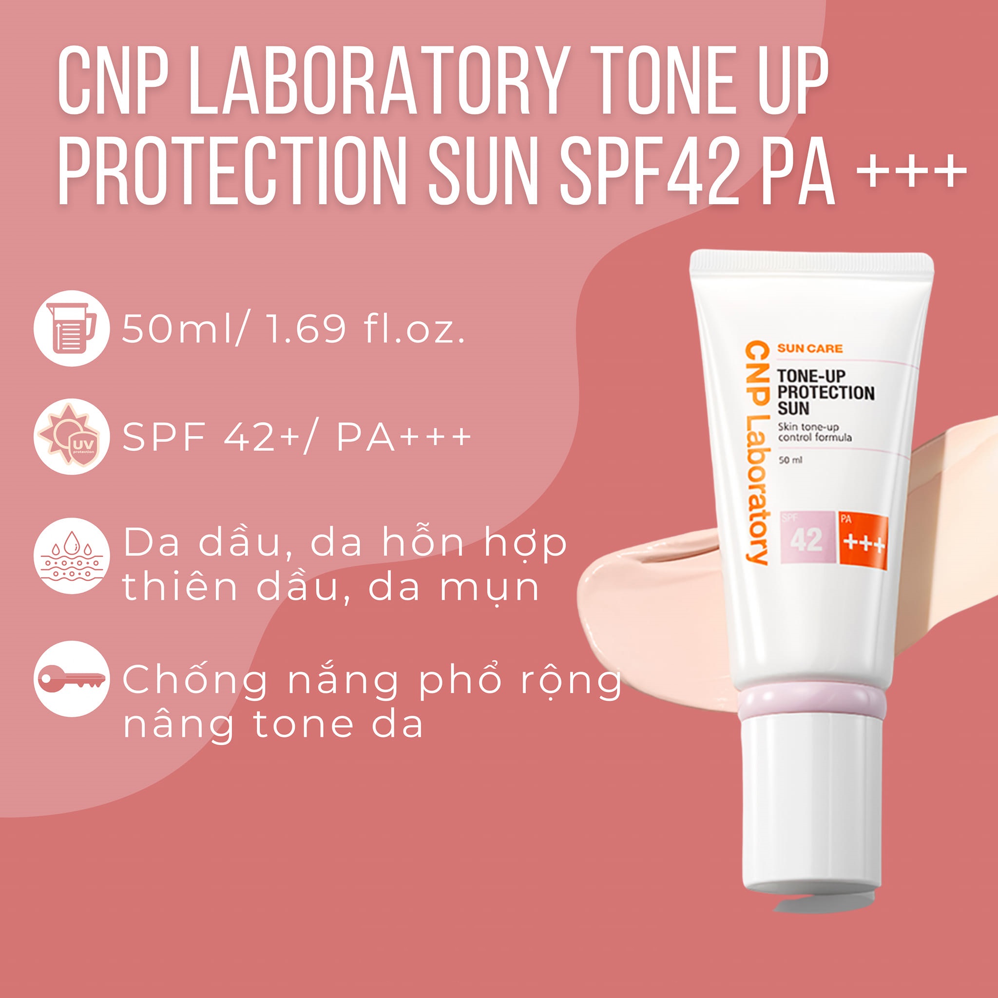 Kem chống nắng nâng tông da CNP Laboratory Tone-Up Protection Sun SPF42/PA+++ 50ml